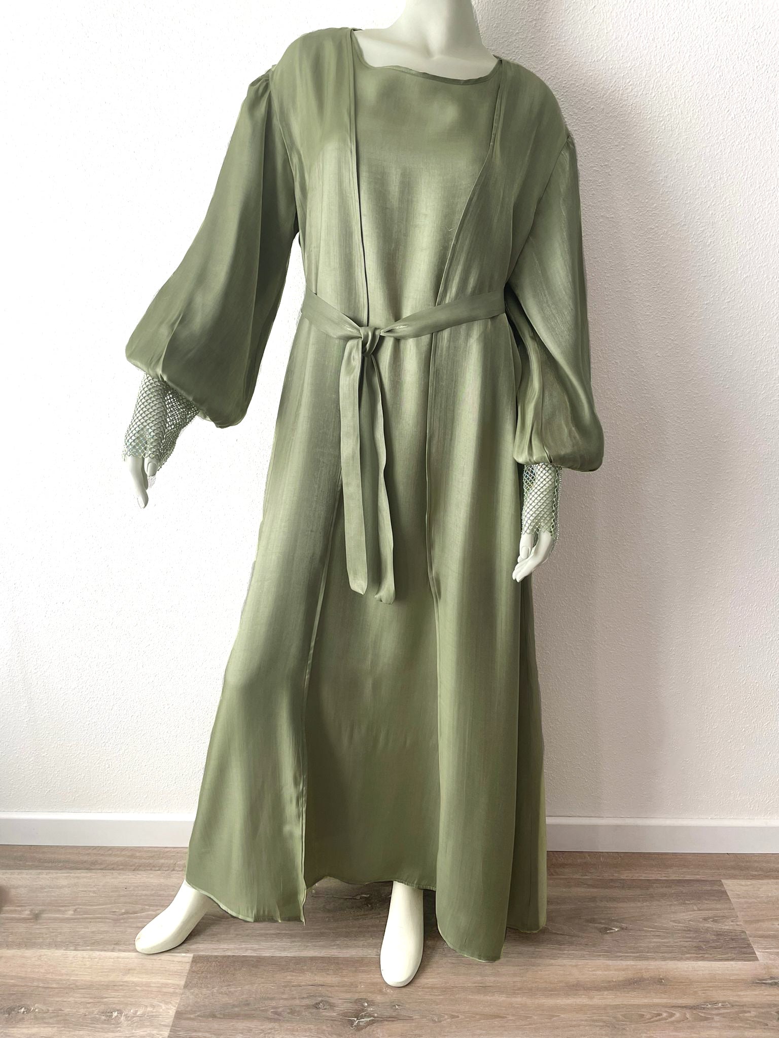 Abaya Sara - Pistache groen/ Zwart